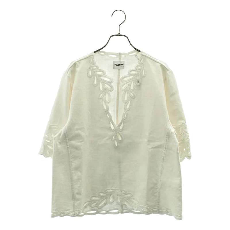 ISABEL MARANT ETOILE / イザベルマランエトワール | 2025SS | SHANA Vネック カットアウト ブラウス | 36 | レディース