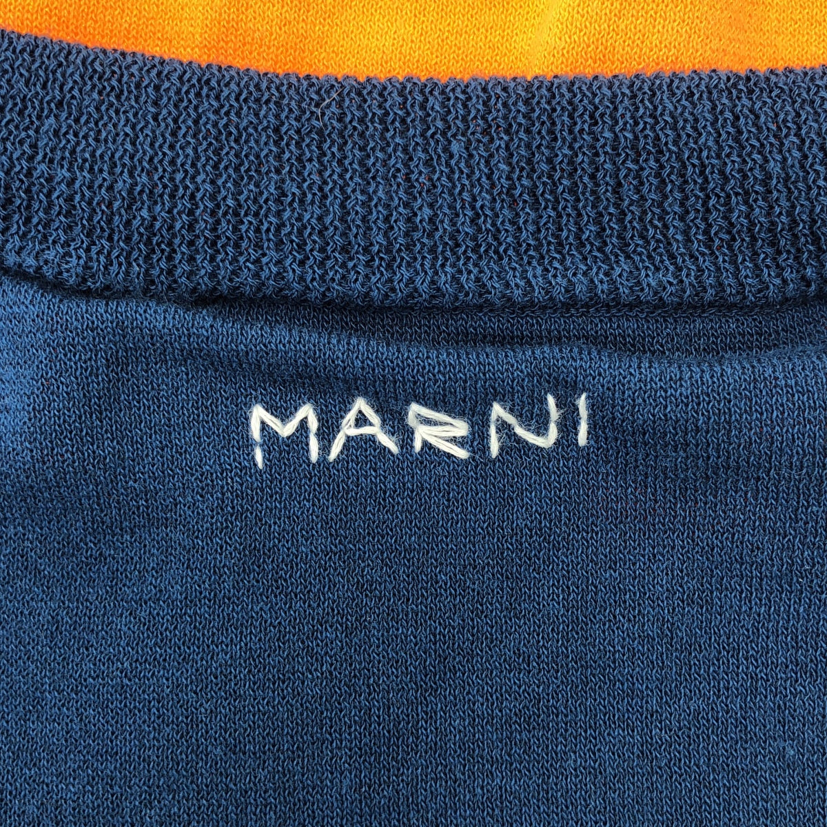 【美品】  MARNI / マルニ | 2023SS | コットン バックロゴ クルーネック オーバー ニット ベスト | 44 | マルチカラー | レディース 美品】 MARNI / マルニ | 2023SS | コットン バックロゴ クルーネック