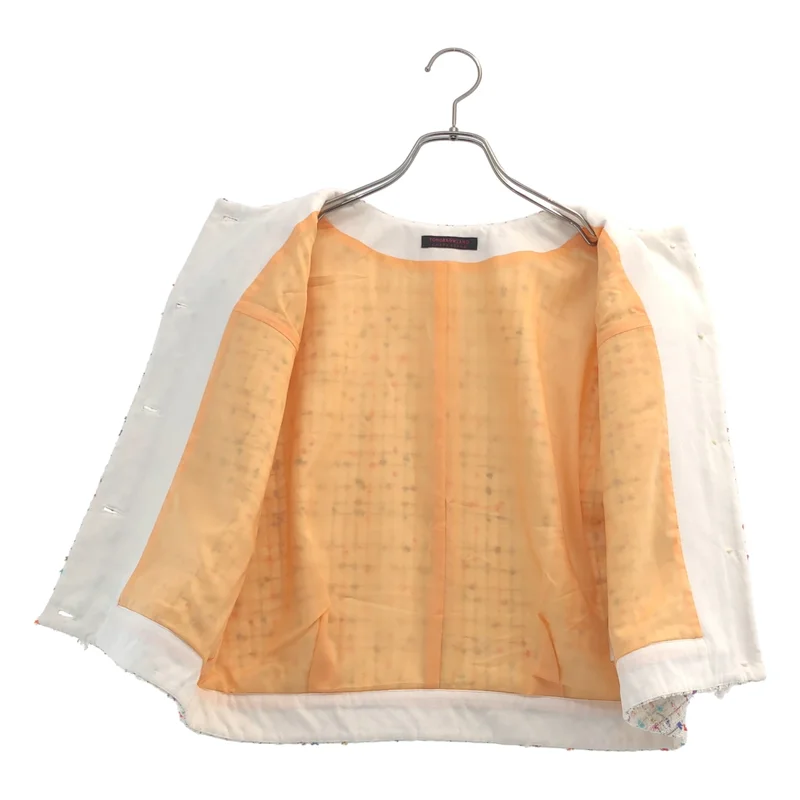 TOMORROWLAND collection / トゥモローランドコレクション | ツイード ロゴボタン ノーカラー ジレ ベスト / 総裏地 | 36 | レディース