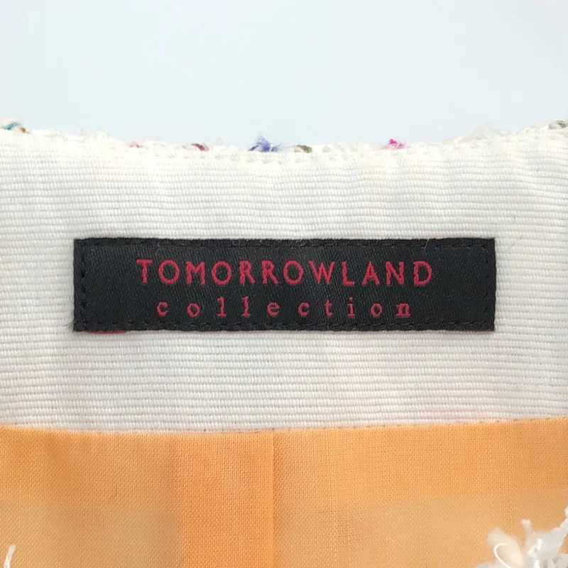 TOMORROWLAND collection / トゥモローランドコレクション | ツイード ロゴボタン ノーカラー ジレ ベスト / 総裏地 | 36 | レディース