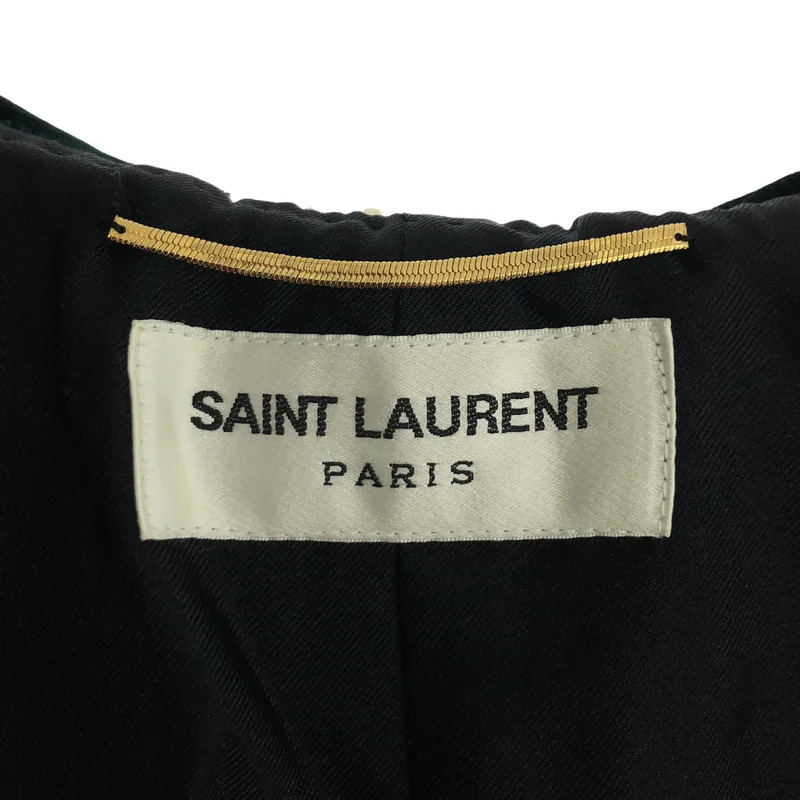 SAINT LAURENT / サンローラン | ベルベット ビッグカラー ミニドレス | 44 | レディース