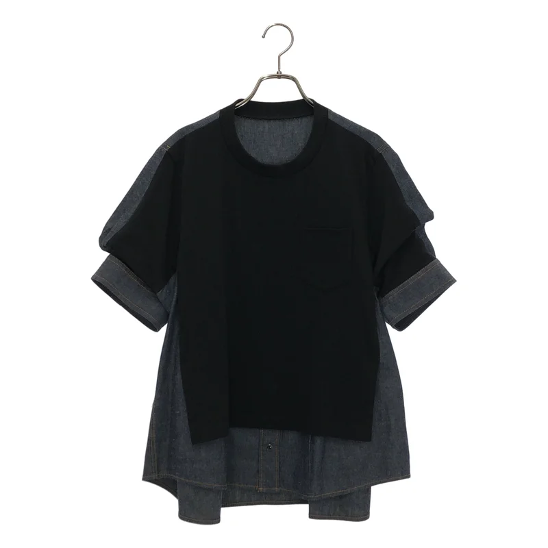 sacai / サカイ | 2025SS | Dungaree x Cotton Jersey T-Shirt / ダンガリー × コットン ジャージーTシャツ | 2 | レディース