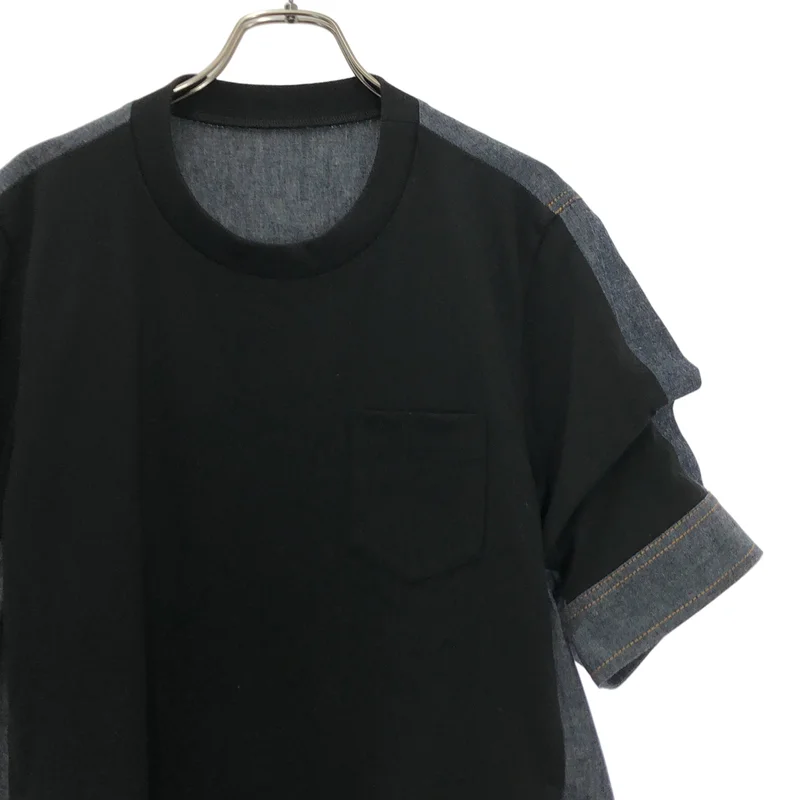 sacai / サカイ | 2025SS | Dungaree x Cotton Jersey T-Shirt / ダンガリー × コットン ジャージーTシャツ | 2 | レディース