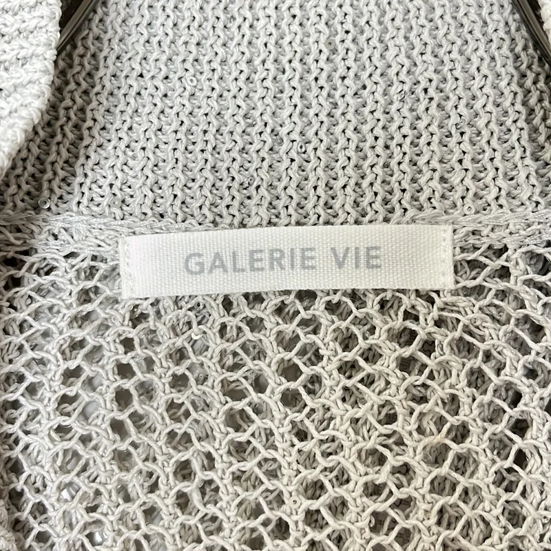 GALERIE VIE / ギャルリーヴィー | パイエットオープンワーク ジップアップカーディガン | F | レディース