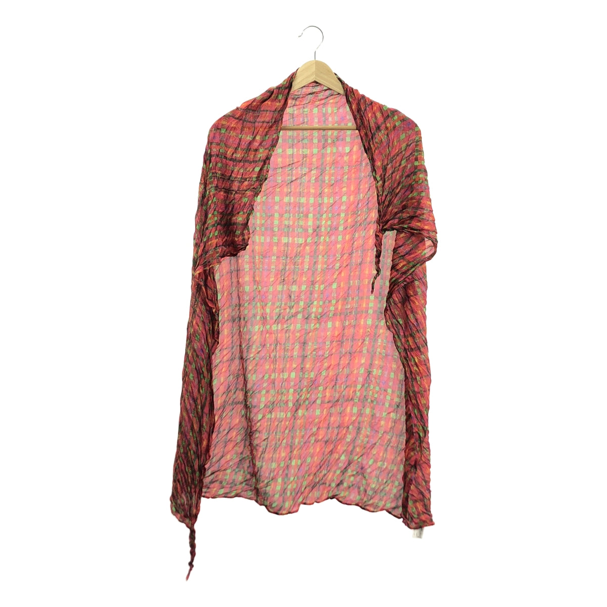 【美品】  PLEATS PLEASE ISSEY MIYAKE / プリーツプリーズイッセイミヤケ | 総柄 ワッシャー 大判 ストール | マルチカラー PLEATS PLEASE ISSEY MIYAKE / プリーツプリーズイッセイミヤケ | 総柄