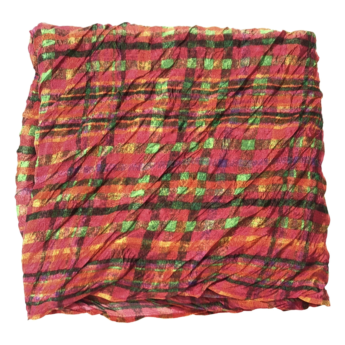 【美品】  PLEATS PLEASE ISSEY MIYAKE / プリーツプリーズイッセイミヤケ | 総柄 ワッシャー 大判 ストール | マルチカラー PLEATS PLEASE ISSEY MIYAKE / プリーツプリーズイッセイミヤケ | 総柄
