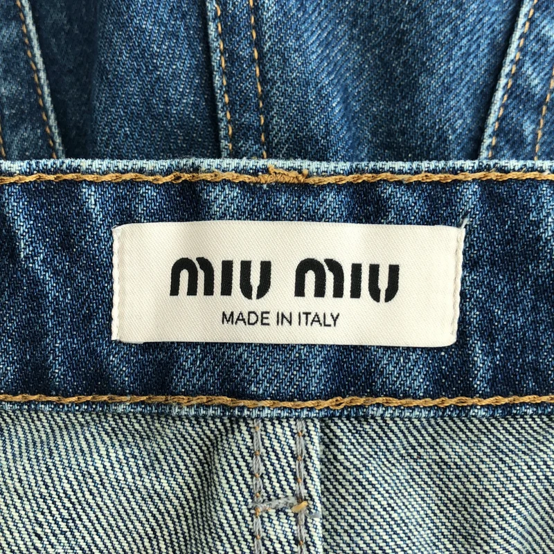 miu miu / ミュウミュウ | 2025 | バックロゴ カットオフ デニムパンツ | 24 | レディース