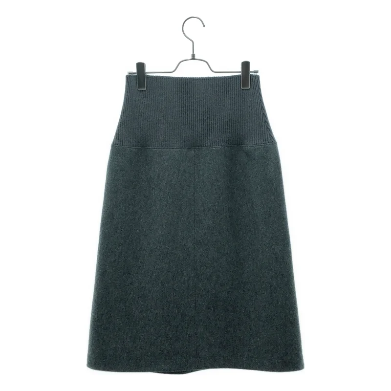 JIL SANDER / ジルサンダー | 2025AW | ウール リブ切替 ニット スカート | 34 | レディース