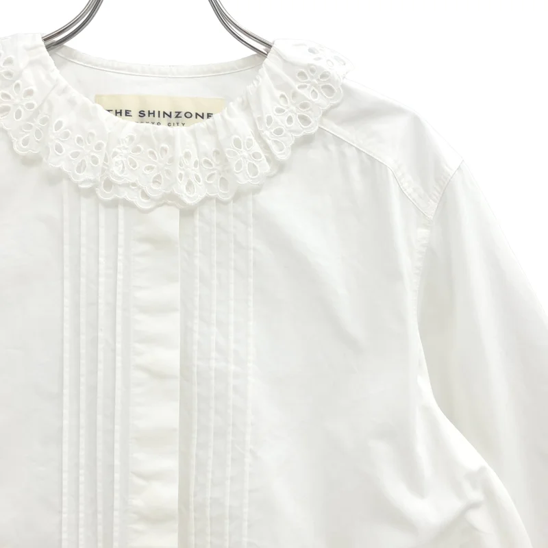 Shinzone / シンゾーン | Cotton Dobby Lace Collar Blouse レースカラーブラウス | F0 | レディース