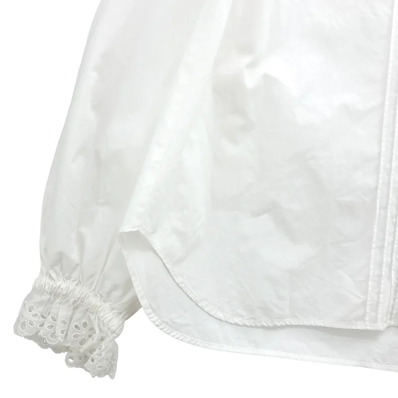 Shinzone / シンゾーン | Cotton Dobby Lace Collar Blouse レースカラーブラウス | F0 | レディース