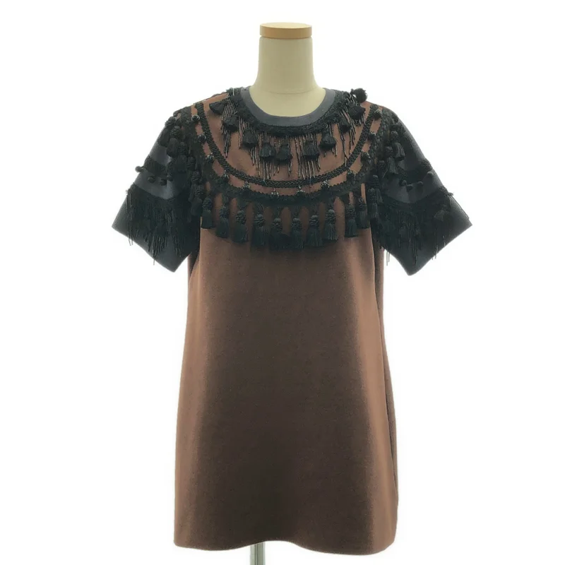 MARC JACOBS / マークジェイコブス | ビジュー 装飾 ロング ニット セーター | S | レディース