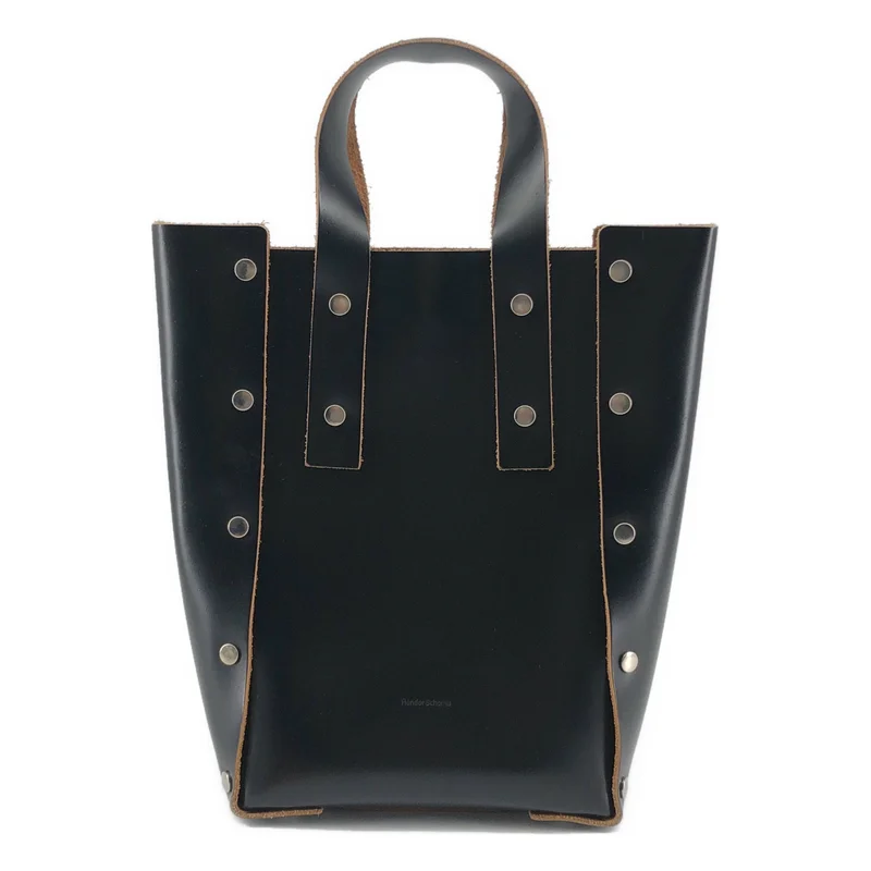 Hender scheme / エンダースキーマ | レザー ロゴ スタッズ ハンド トートバッグ |
