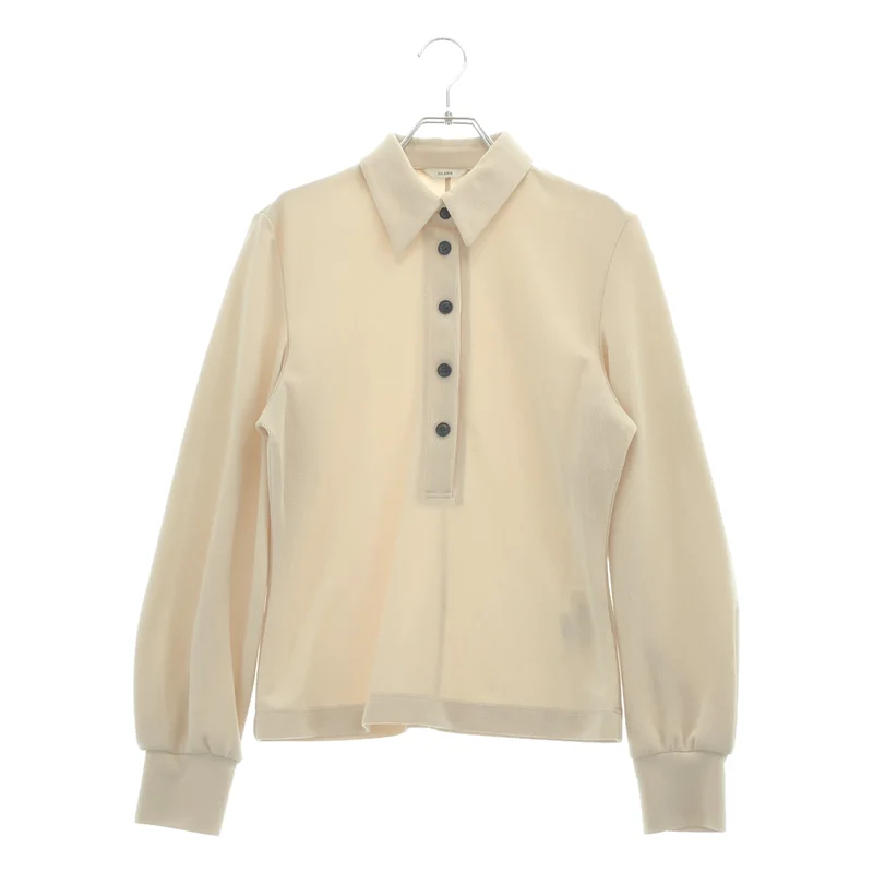 CLANE / クラネ | POWER SHOULDER POLO TOPS / パワーショルダー ポロトップス | 1 | レディース