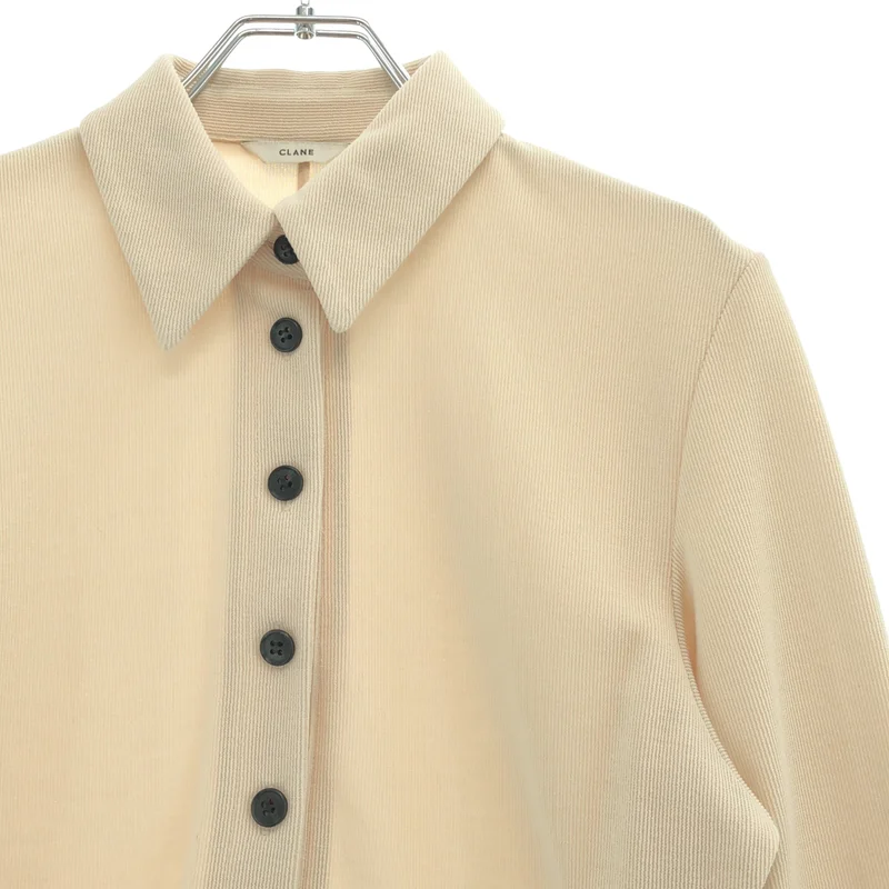 CLANE / クラネ | POWER SHOULDER POLO TOPS / パワーショルダー ポロトップス | 1 | レディース