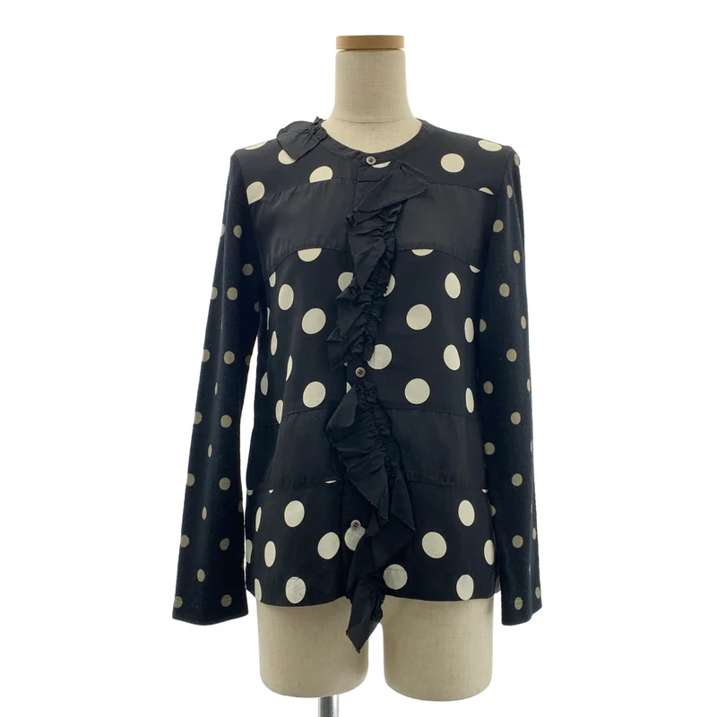 tricot COMME des GARCONS / トリココムデギャルソン | 2002AW | 異素材 切替 フリル シャツ ブラウス | S | レディース