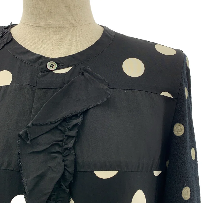 tricot COMME des GARCONS / トリココムデギャルソン | 2002AW | 異素材 切替 フリル シャツ ブラウス | S | レディース