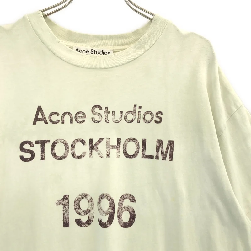 Acne Studios / アクネストゥディオズ | Logo Stamp ダメージ加工 ロゴ スタンプ Tシャツ | S | メンズ