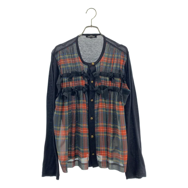 tricot COMME des GARCONS / トリココムデギャルソン | 2011AW | チェック ギャザー クルーネック カーディガン | M | レディース