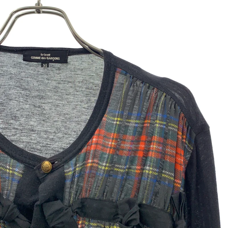 tricot COMME des GARCONS / トリココムデギャルソン | 2011AW | チェック ギャザー クルーネック カーディガン | M | レディース