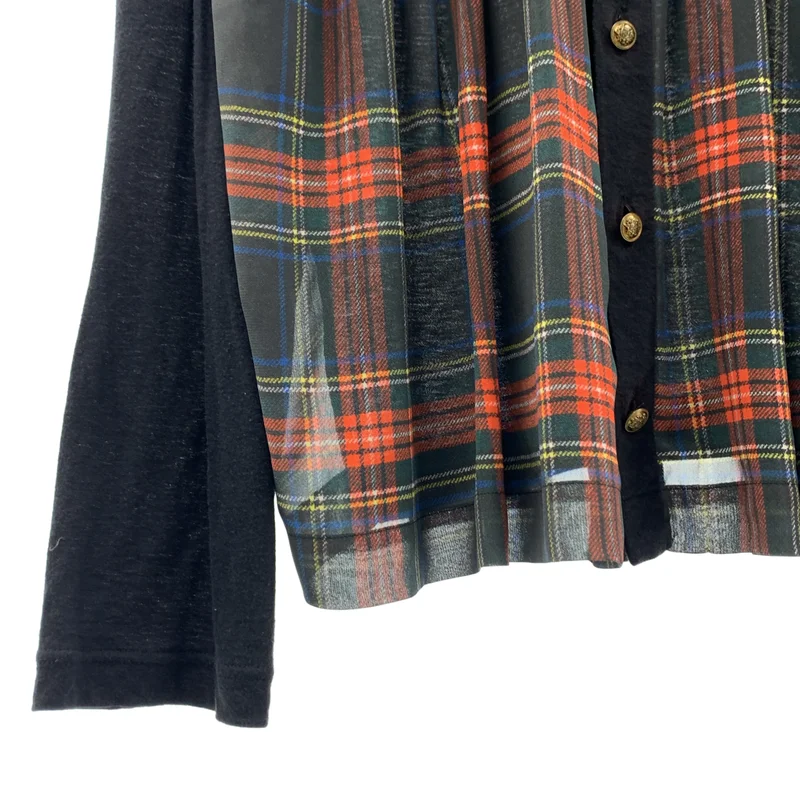tricot COMME des GARCONS / トリココムデギャルソン | 2011AW | チェック ギャザー クルーネック カーディガン | M | レディース