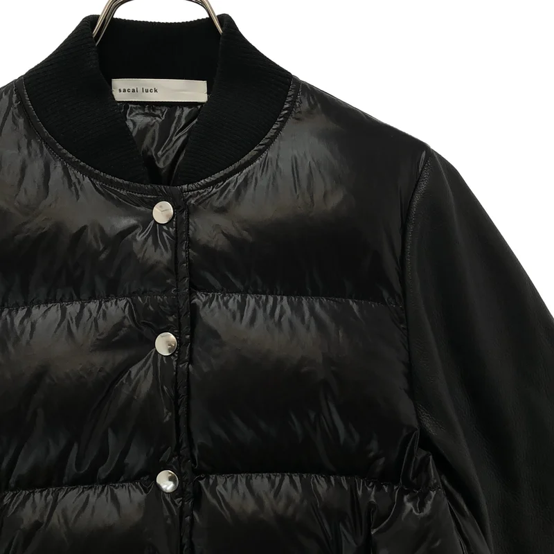 sacai luck / サカイラック | レザー切替 ダウンジャケット 14AELU848 | 2 | レディース