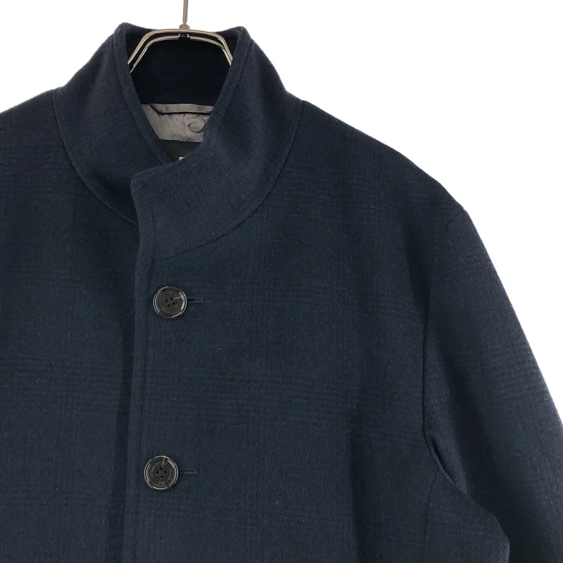 BLACK LABEL CRESTBRIDGE / ブラックレーベル・クレストブリッジ | ウール チェック スタンドカラー コート | L | メンズ
