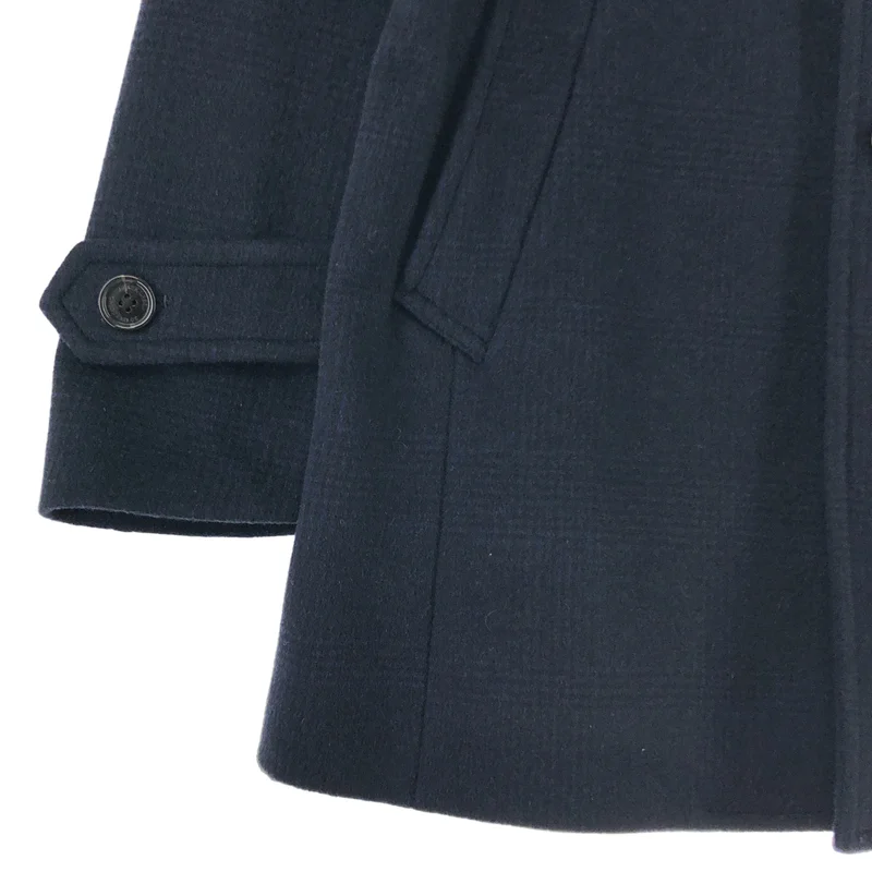 BLACK LABEL CRESTBRIDGE / ブラックレーベル・クレストブリッジ | ウール チェック スタンドカラー コート | L | メンズ