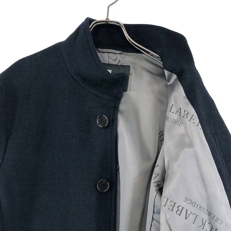 BLACK LABEL CRESTBRIDGE / ブラックレーベル・クレストブリッジ | ウール チェック スタンドカラー コート | L | メンズ