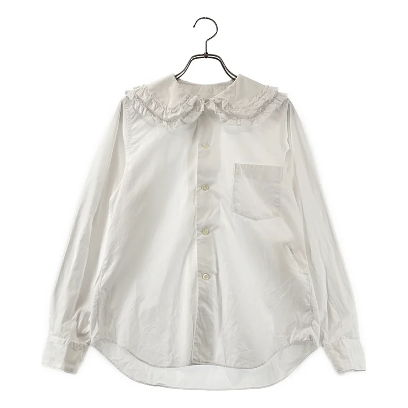 COMME des GARCONS GIRL / コムデギャルソンガール | コットン フリル ラウンドカラーシャツ | XS | レディース
