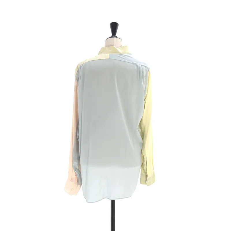 LOEWE / ロエベ | シルク パッチワーク アシンメトリーシャツ | M | レディース