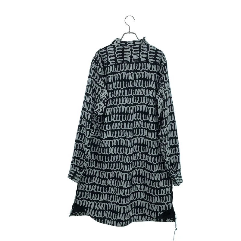 BLACK COMME des GARCONS / ブラックコムデギャルソン | 2019AW | グラフィティ 総柄 断ち切り チェスターコート | XL | メンズ
