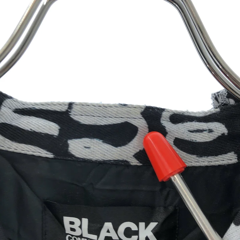 BLACK COMME des GARCONS / ブラックコムデギャルソン | 2019AW | グラフィティ 総柄 断ち切り チェスターコート | XL | メンズ