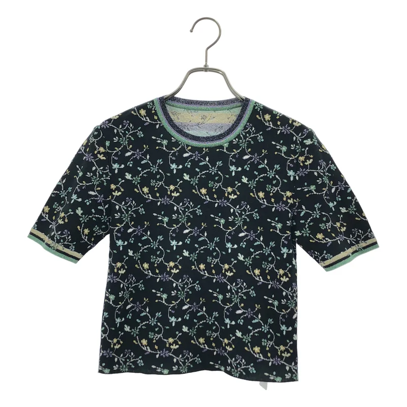 Mame Kurogouchi / マメクロゴウチ | 2026SS | Floral Motif Glitter Short Sleeve Knit Top フローラルショートスリーブ ニット | 2 | レディース