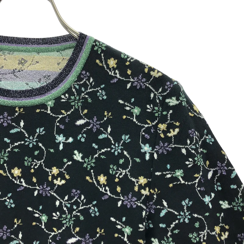 Mame Kurogouchi / マメクロゴウチ | 2026SS | Floral Motif Glitter Short Sleeve Knit Top フローラルショートスリーブ ニット | 2 | レディース