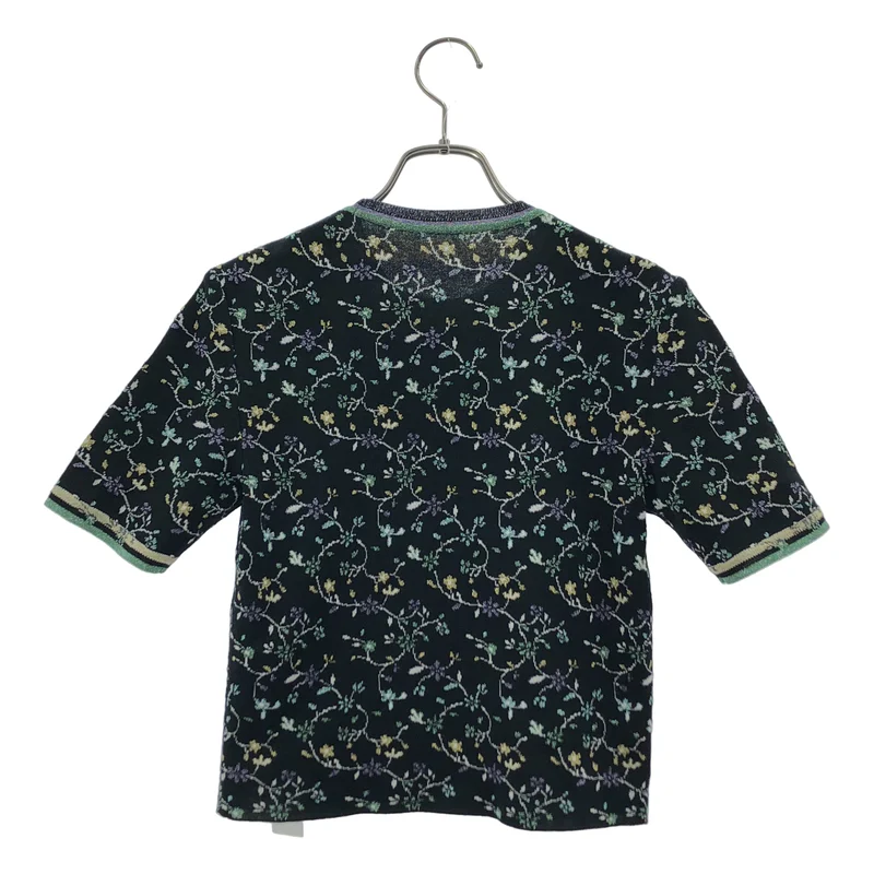 Mame Kurogouchi / マメクロゴウチ | 2026SS | Floral Motif Glitter Short Sleeve Knit Top フローラルショートスリーブ ニット | 2 | レディース