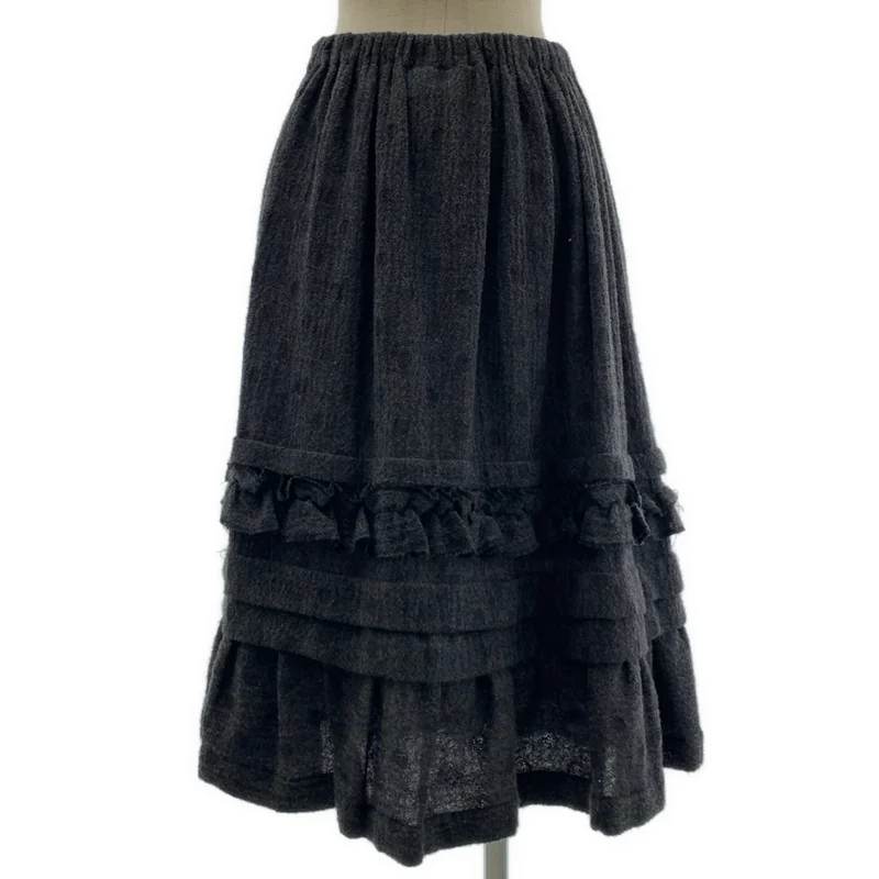 tricot COMME des GARCONS / トリココムデギャルソン | 2015AW | 縮絨加工 ウール フリル ギャザー イージースカート |