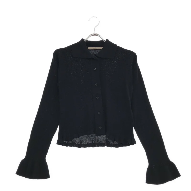 pelleq / ぺレック | rib knit shirt cardigan リブ カーディガン | 34 | レディース