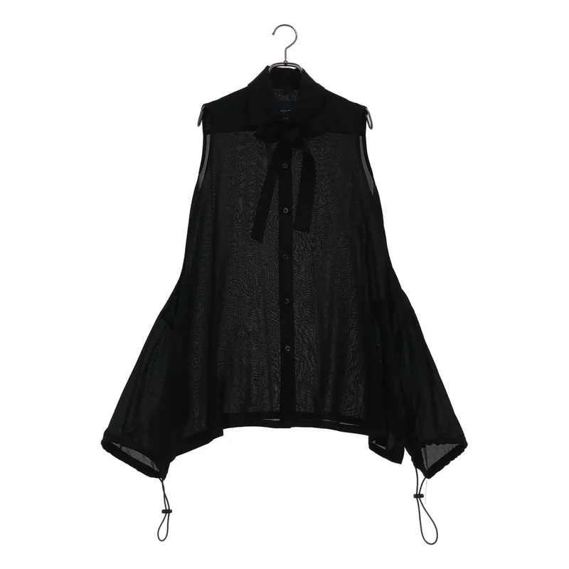 REGULATION Yohji Yamamoto / レギュレーションヨウジヤマモト | 2022AW | COTTON SLEEVELESS BLOUSE FV-B85-018 | 2 | レディース