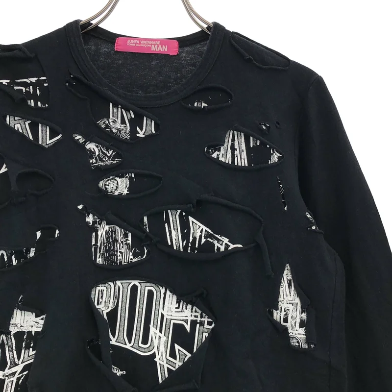 JUNYAWATANABE COMMEdesGARCONS MAN / ジュンヤワタナベマン | 2003SS | pink / カットデザイン プリント カットソー |