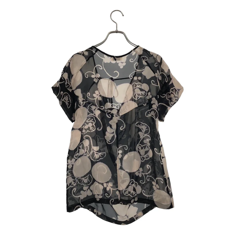 DRIES VAN NOTEN / ドリスヴァンノッテン | シルク 総柄 シアーブラウス | 38 | レディース
