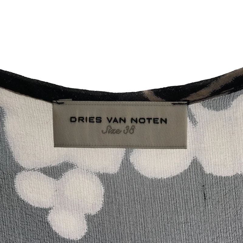DRIES VAN NOTEN / ドリスヴァンノッテン | シルク 総柄 シアーブラウス | 38 | レディース