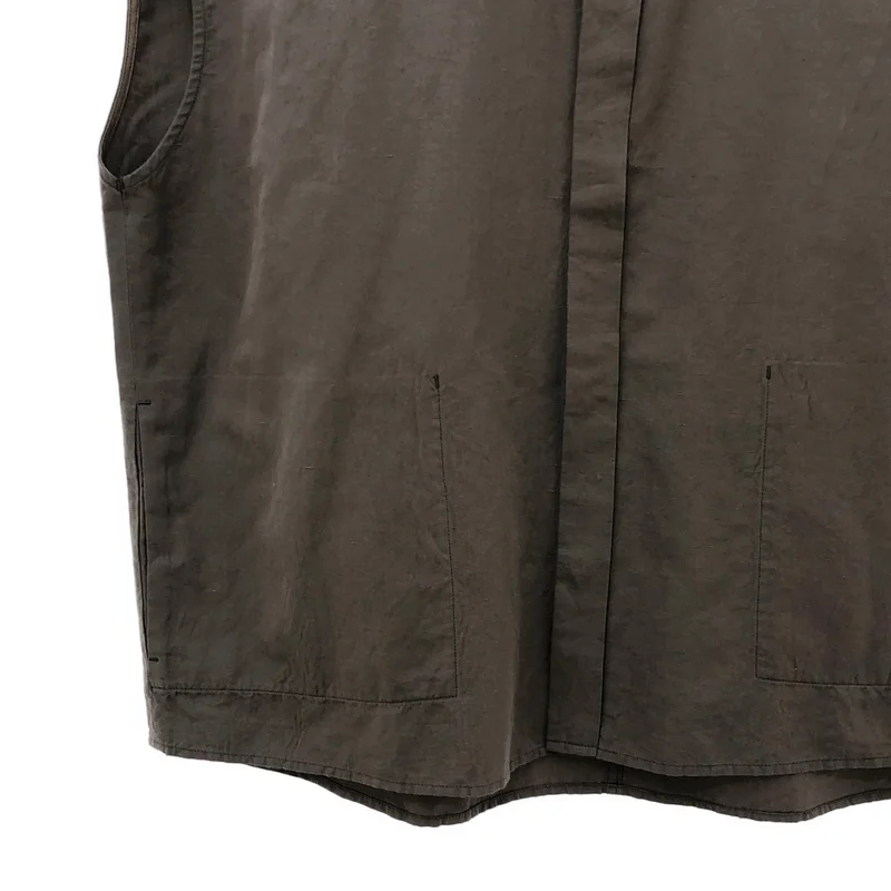 ATON / エイトン | SILK LINEN SHANTUNG シャツ_ノースリーブ BL.AG.GM.0206 | 1 | レディース