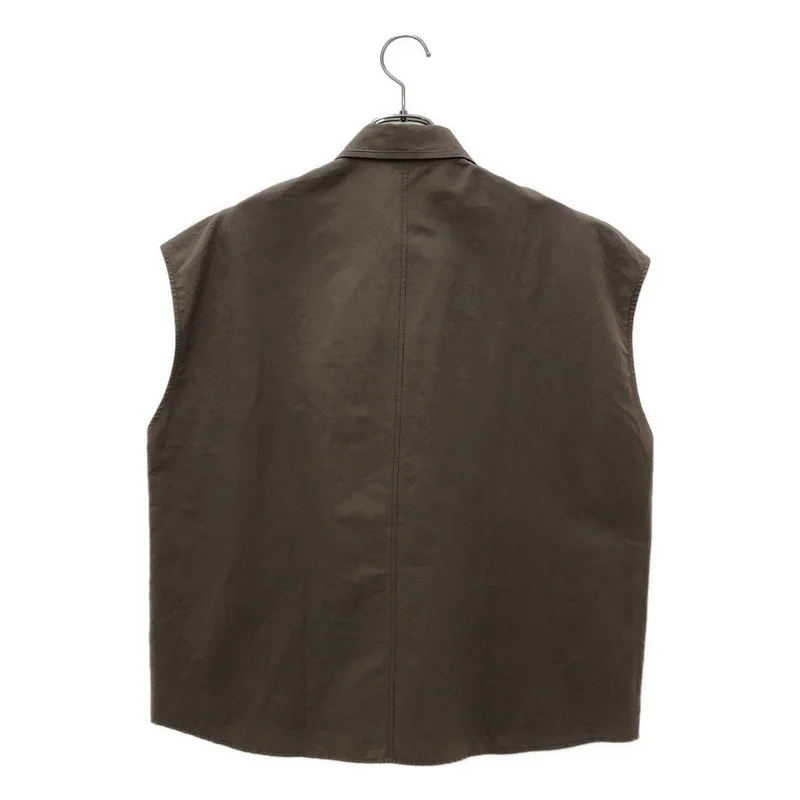 ATON / エイトン | SILK LINEN SHANTUNG シャツ_ノースリーブ BL.AG.GM.0206 | 1 | レディース