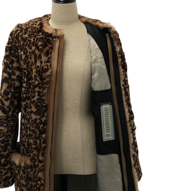 UNDER COVER  / アンダーカバー | 2009AW | EarMuff Maniac期 schoeller-PCM レオパード ノーカラーファーコート | 1 | レディース