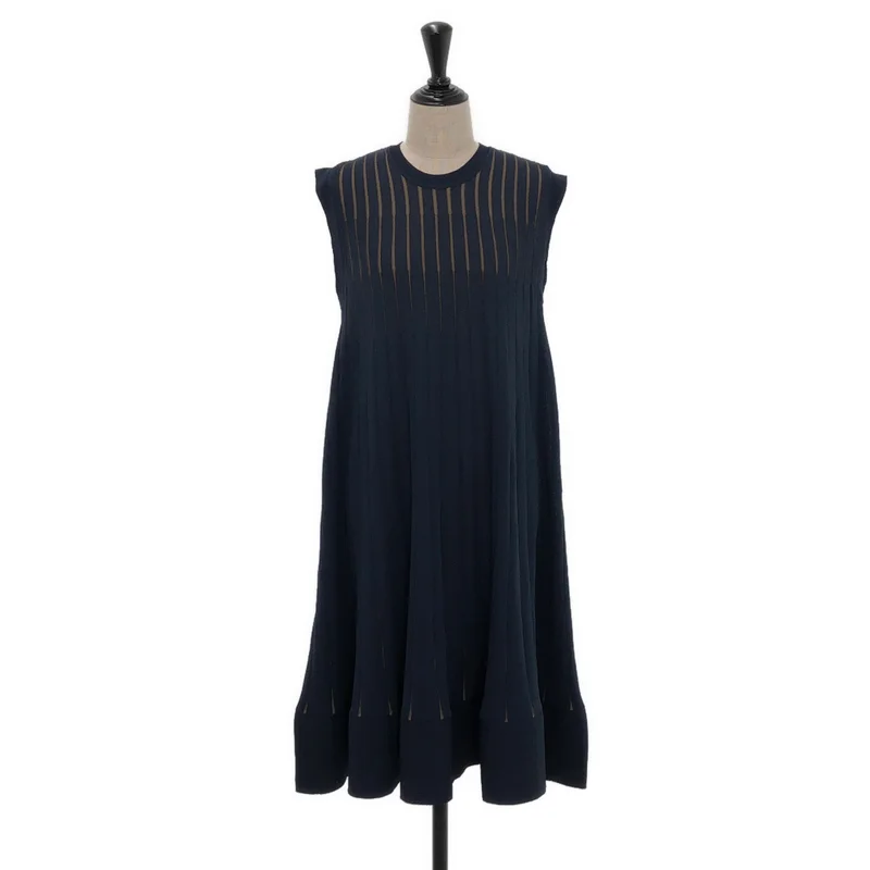 HaaT ISSEY MIYAKE / ハートイッセイミヤケ | 2018SS | ストライプ ノースリーブ ニットワンピース | 2 | レディース