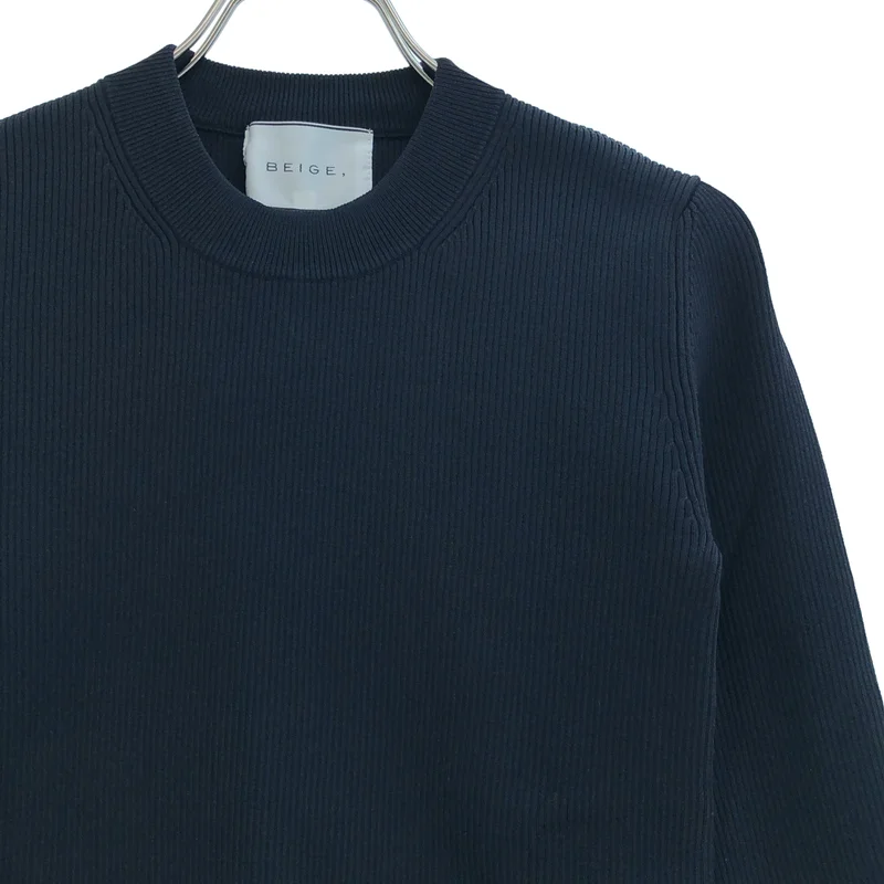 BEIGE， / ベイジ | アセテート クルーネック リブニット | 4 | レディース