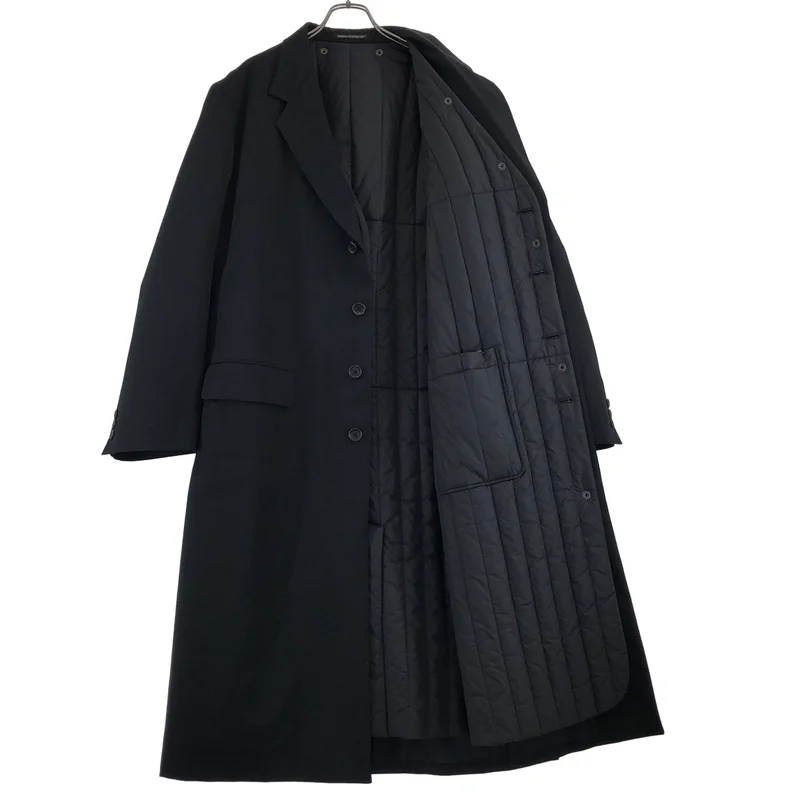 YOHJI YAMAMOTO POUR HOMME / ヨウジヤマモトプールオム | 2025AW | WOOL GABARDINE 4 BUTTONS LONG JACKET WITH LINER / ウールギャバ ライナー付き 4B ロングジャケット | 2 | メンズ