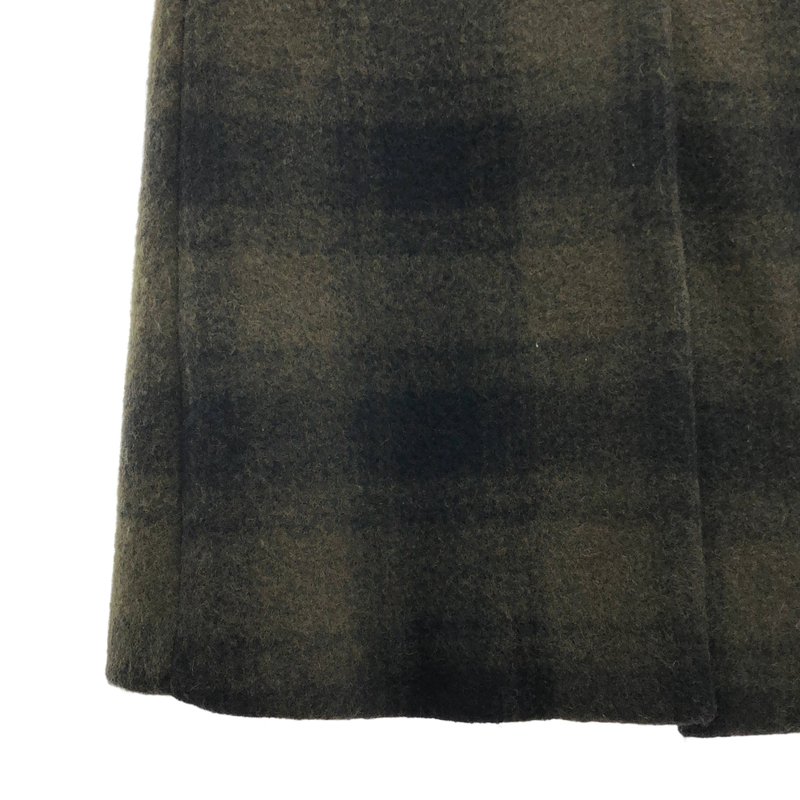 MM6 Maison Margiela / エムエムシックスメゾンマルジェラ | ウール チェック ボア切替 ロングコート | 40 | レディース