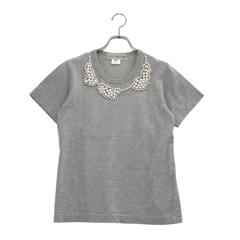 COMME des GARCONS COMME des GARCONS / コムコム | Jupe BY JACKIE / パール装飾 Tシャツ | S | レディース