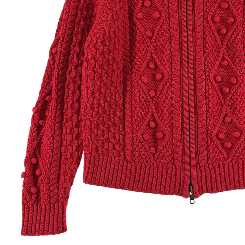 ISABEL MARANT ETOILE / イザベルマランエトワール | コットン ケーブル ジップ ニット カーディガン | 0 | レディース